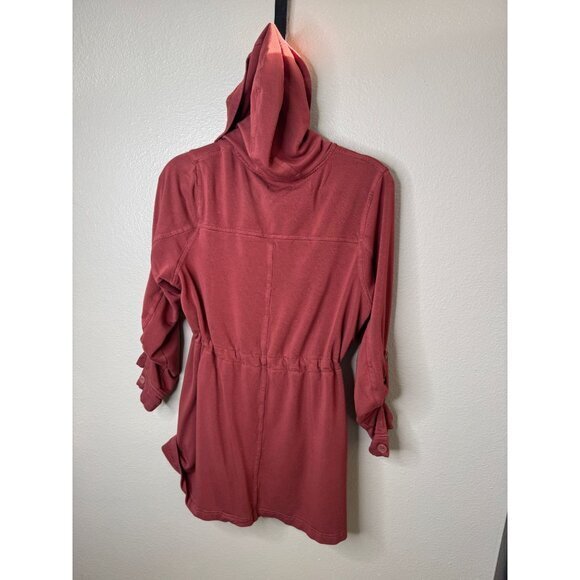 Torrid Women's Rust Jacket Size 00 lightweight rayon hooded zip up gathered‎ - Picture 9 of 10